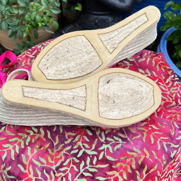 Talbots Pink Ankle Wrap Espadrille Wedge Sandals - Picture 10 of 17